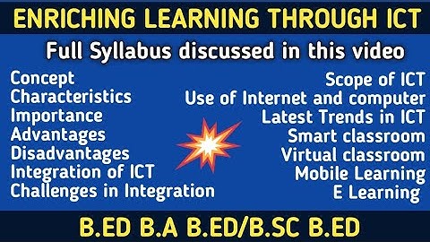 Enriching Learning Through ICT 🔥FULL SYLLABUS🔥|B.ed B.A B.ED B.SC B.ED notes| By Shyna Goyal