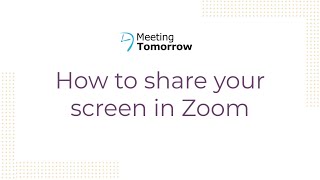 How to share your screen in Zoom