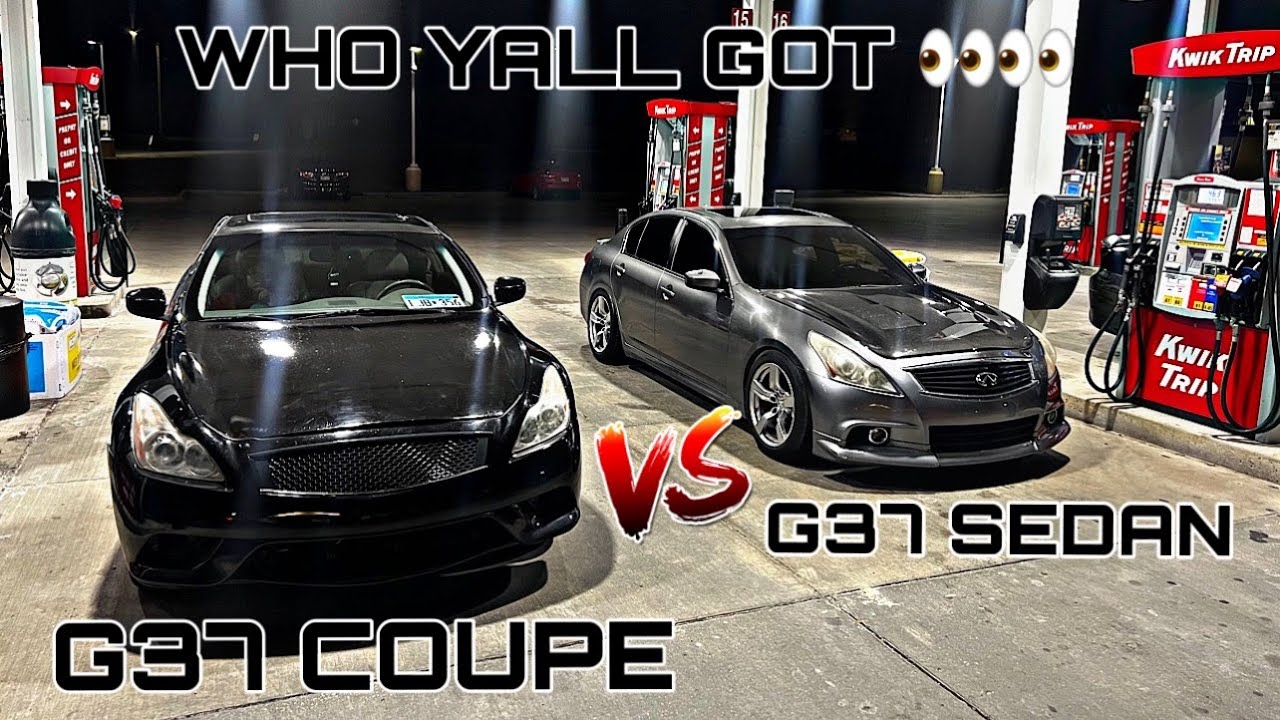MY INFINITI G37 SEDAN VS G37 COUPE WHO YOU THINK IS FASTER??? - YouTube