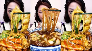 ASMR | CHINESE FOOD MUKBANG ASMR EATING SHOW | 마라탕버섯 먹방 | 불닭볶음면 먹방 | 매운라면김치 먹방 | 중국음식먹방 리얼사운드