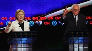 During cnn's democratic debate in brooklyn, new york, bernie sanders
argues hillary clinton made decisions as a senator that shows she
favors big banks.