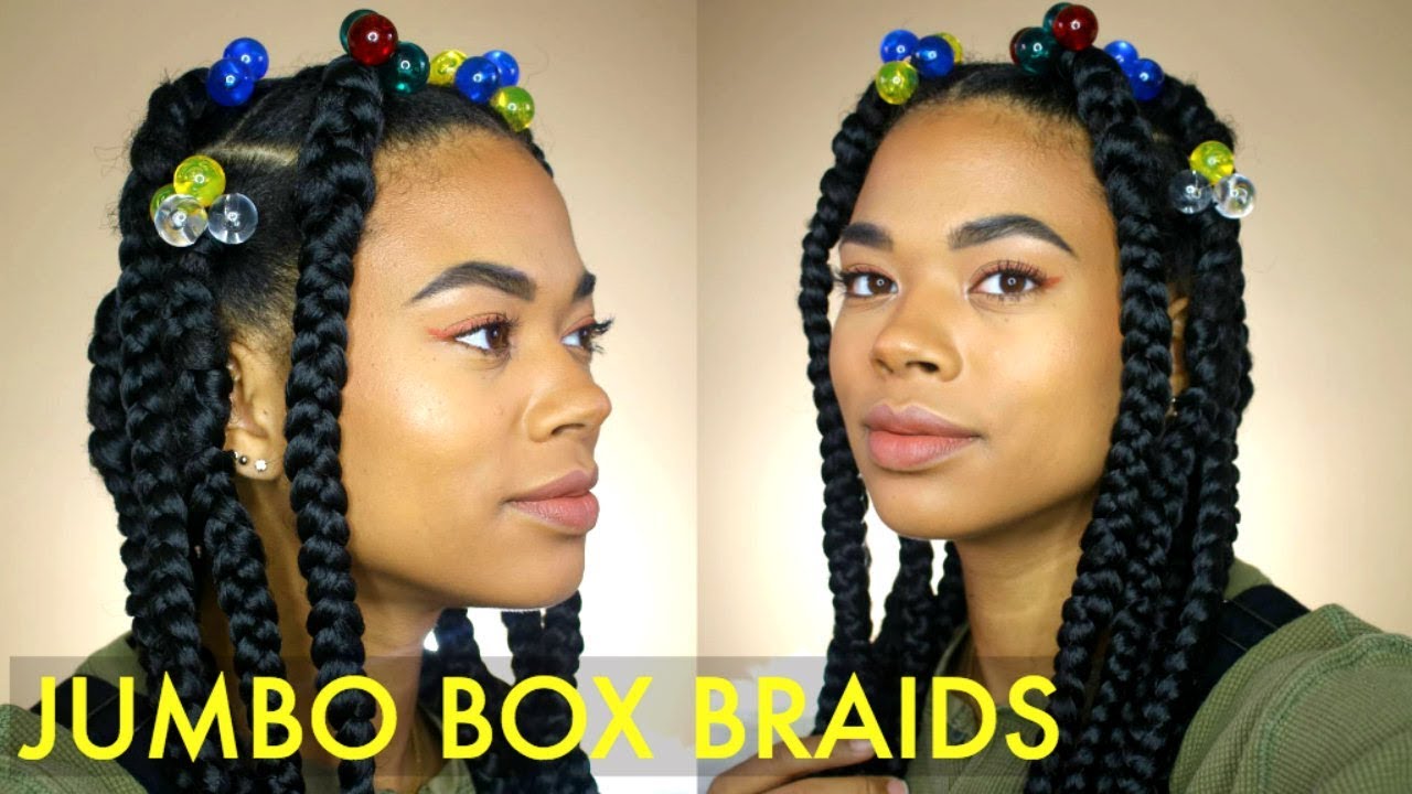 Diy Easy Jumbo Box Braids On Short Natural Hair Protective Style