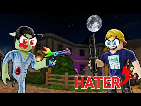 I 1V1ED my BIGGEST HATER In MM2 (Murder Mystery 2)