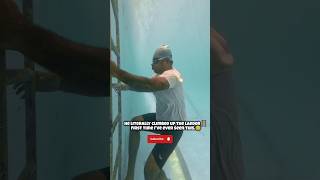 Deep Water Swimming "He literally climbed up the ladder" 😅🏊🏻 #swimming #deepwater #tips