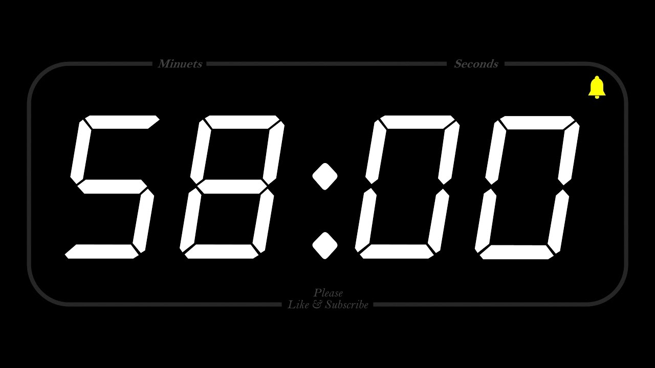 58 Minute - Timer \U0026 Alarm - 1080P - Countdown