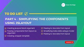 To-do list | Part 04 - Simplifying the components using jsLayout | Projects in Magento 2 #magento2