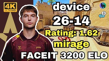 device (26-14) w/Staehr (mirage) | FACEIT avg 3200 ELO | Apr 11, 2025 | CS2 POV/DEMO