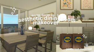 ♡ ☕aesthetic dining room makeover | moving diaries ep. 3 | bloxburg roleplay ♡