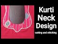 Latest Kurti neck design cutting and stitching