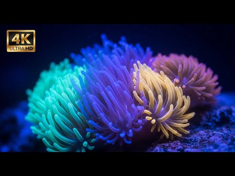 The Ocean's Gentle Breath: Luminous Anemones Sway in 4K