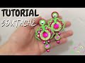 Aretes Soutache VERDE y ROSA neón//FantasticAzul