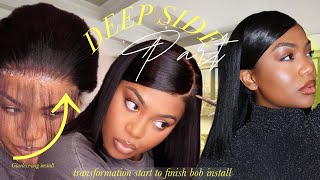 DEEP SIDE PART 12” BOB! SILK PRESS YAKI HAIR LOOK ft. BGMGIRL HAIR