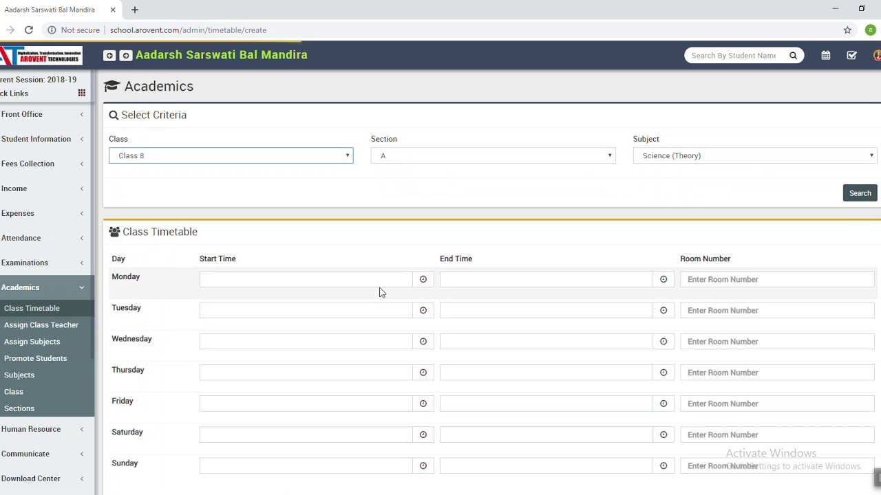 ARO School ERP - How to manage Academics Module in School ERP Software ...