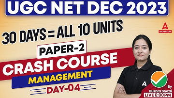 UGC NET Management Paper 2 | UGC NET Management Crash Course Day 4 By Bushra Ma