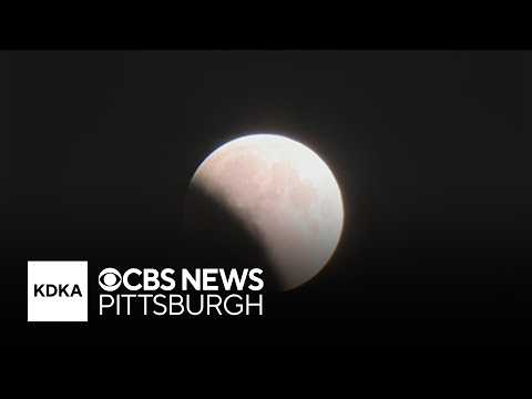 Near-total lunar eclipse puts red moon in sky above Pittsburgh