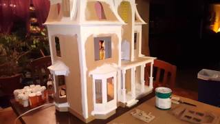 This is couple of helpful tips on what paint and wood filler works on dollhouse trim.