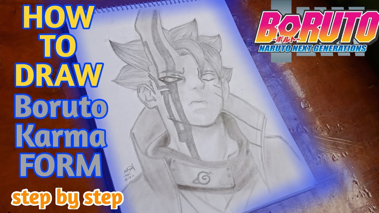 How to draw BORUTO KARMA MODE step by step #1 