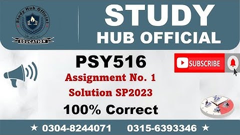 PSY516 Assignment 1 Solution Spring 2023, PSY516 Assignment 1 solution 2023, PSY516 assig 1 solution