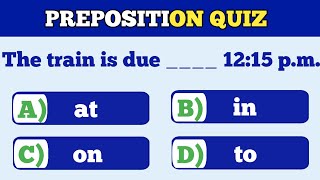 Preposition Quiz | Preposition Exercise | Grammar Test #part 1
