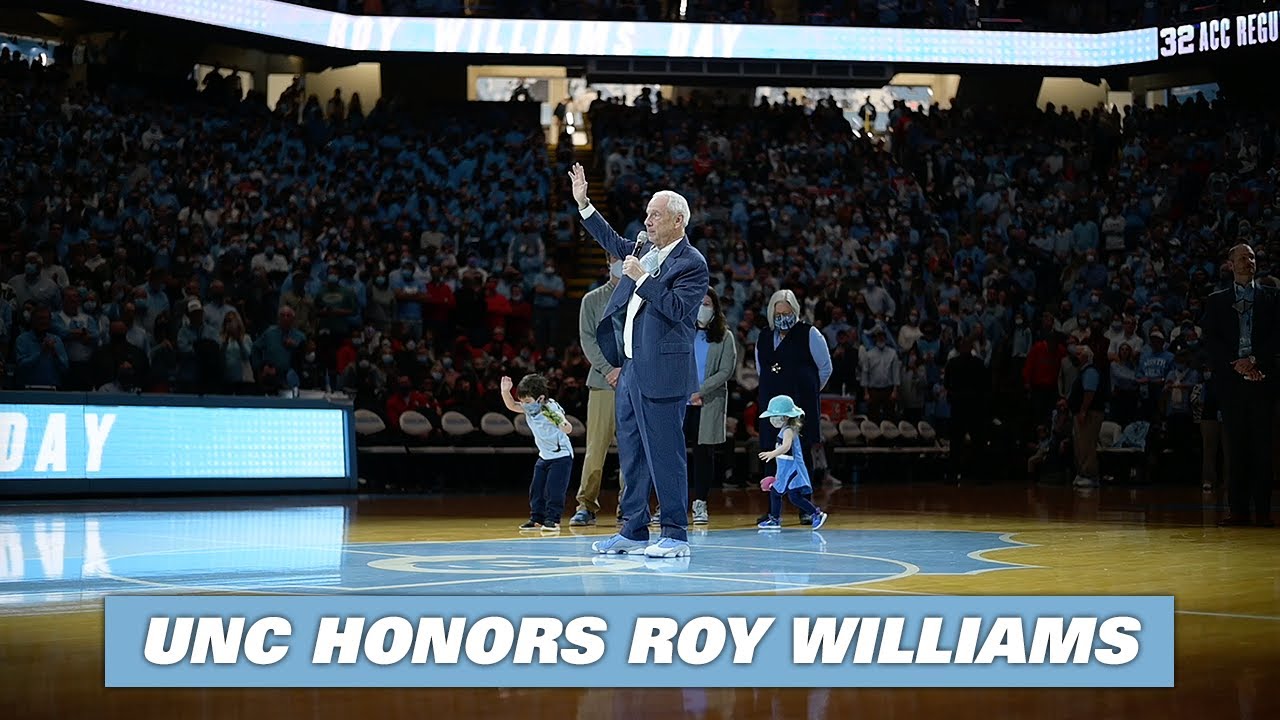 Video: Roy Williams Honored At Halftime Of UNC vs. NC State Basketball Game
