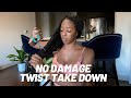 8 Week Old Senegalese Twists Take Down | Natural Hair