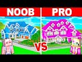 NOOB vs PRO: BARBIE vs KEN HOUSE Build Challenge in Minecraft!