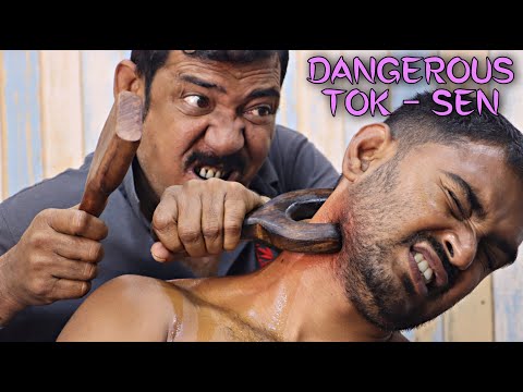 Most Dangerous Upgraded Tok Sen Therapy For Shoulder Pain Relief | Neck Cracking | ASMR Asim Barber