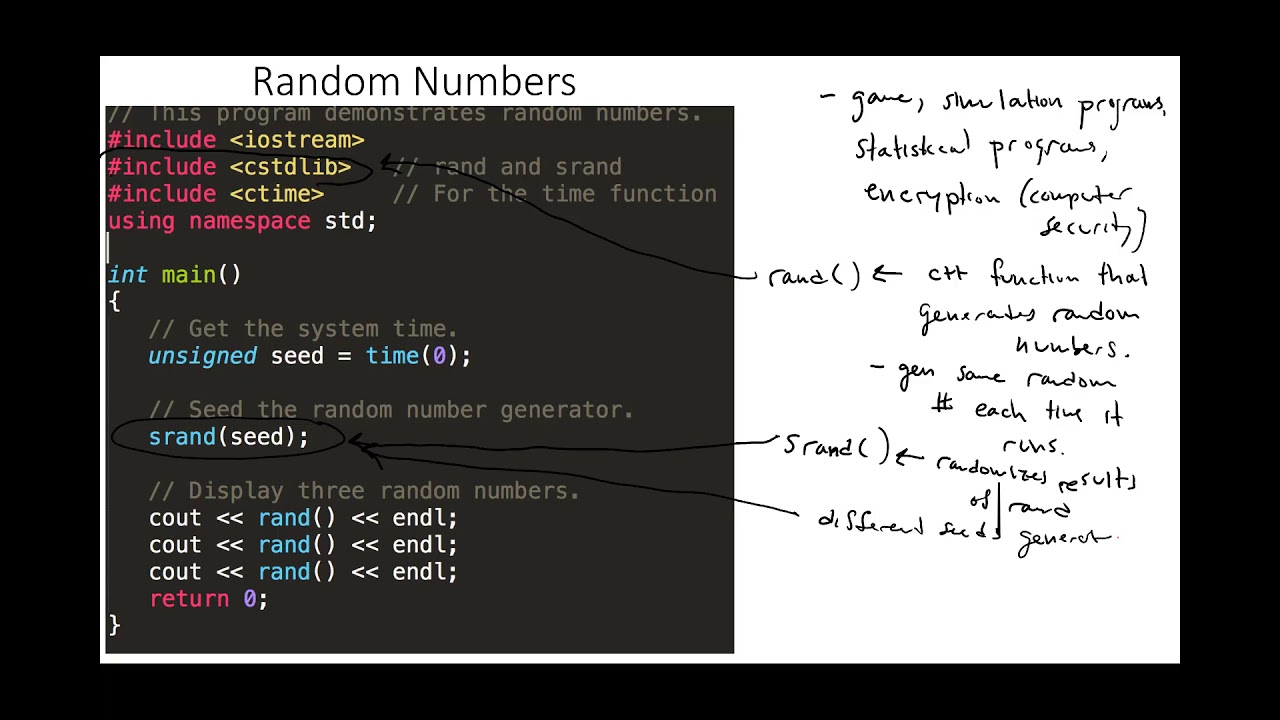 38 - How to generate random numbers in c++ - YouTube