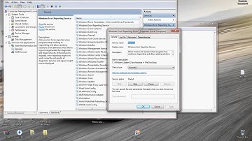 Disable error reporting service windows 7