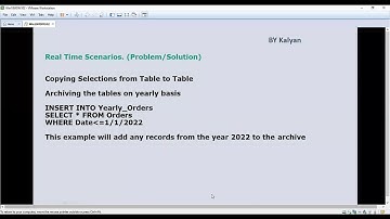 Oracle Real Time Scenario, Oracle SQL, Archiving table