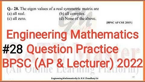 #28 Daily Question Practice of Engineering Mathematics for BPSC (Assistant Professor & Lecturer)