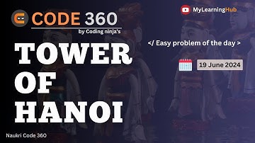 ✅ Coding Ninjas Easy Coding Problem | Tower of Hanoi using Java  | 19 June 2024 | Java | Algorithms
