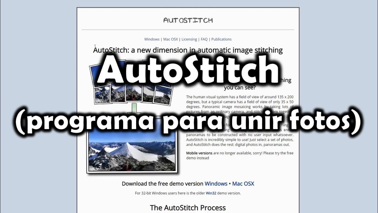 [AutoStitch] Software libre para unir fotografías - YouTube