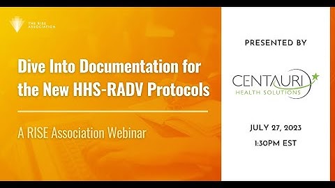 RISE Webinar Dive Into Documentation for the New HHS RADV Protocols