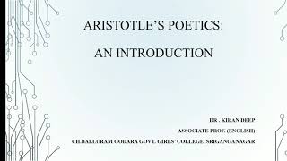 Aristotle's Poetics: An Introduction