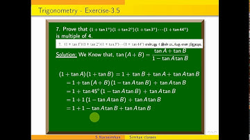 TN Class 11 Maths  | 11th Standard  chapter 3 Trigonometry  exercise 3.5 sum  7