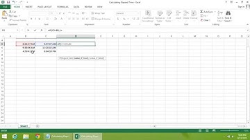 Excel  2013 Tutorial - How to Calculate Elapsed Time
