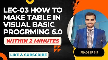 How to make table in visual basic 6.0|| Within 2 minutes