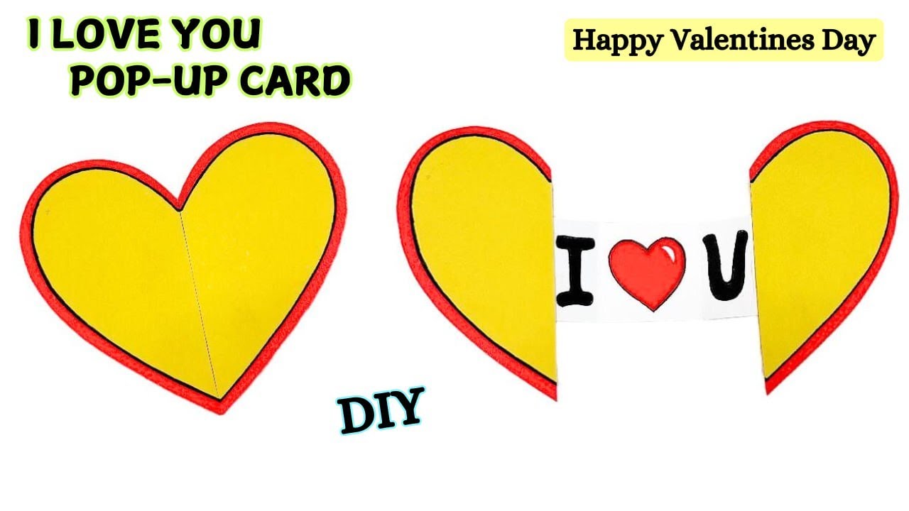 How to make I Love You PopUp Heart Card | PopUp Card | Paper gift Ideas ...