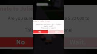 Giving the 32k giveaway winner her money #bloxburg #roblox