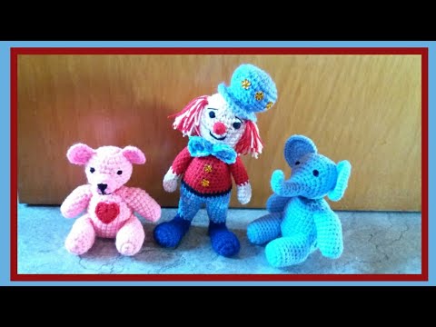 Bärchen, Elefant, Clown • gehäkelt  * Julebuergerfee
