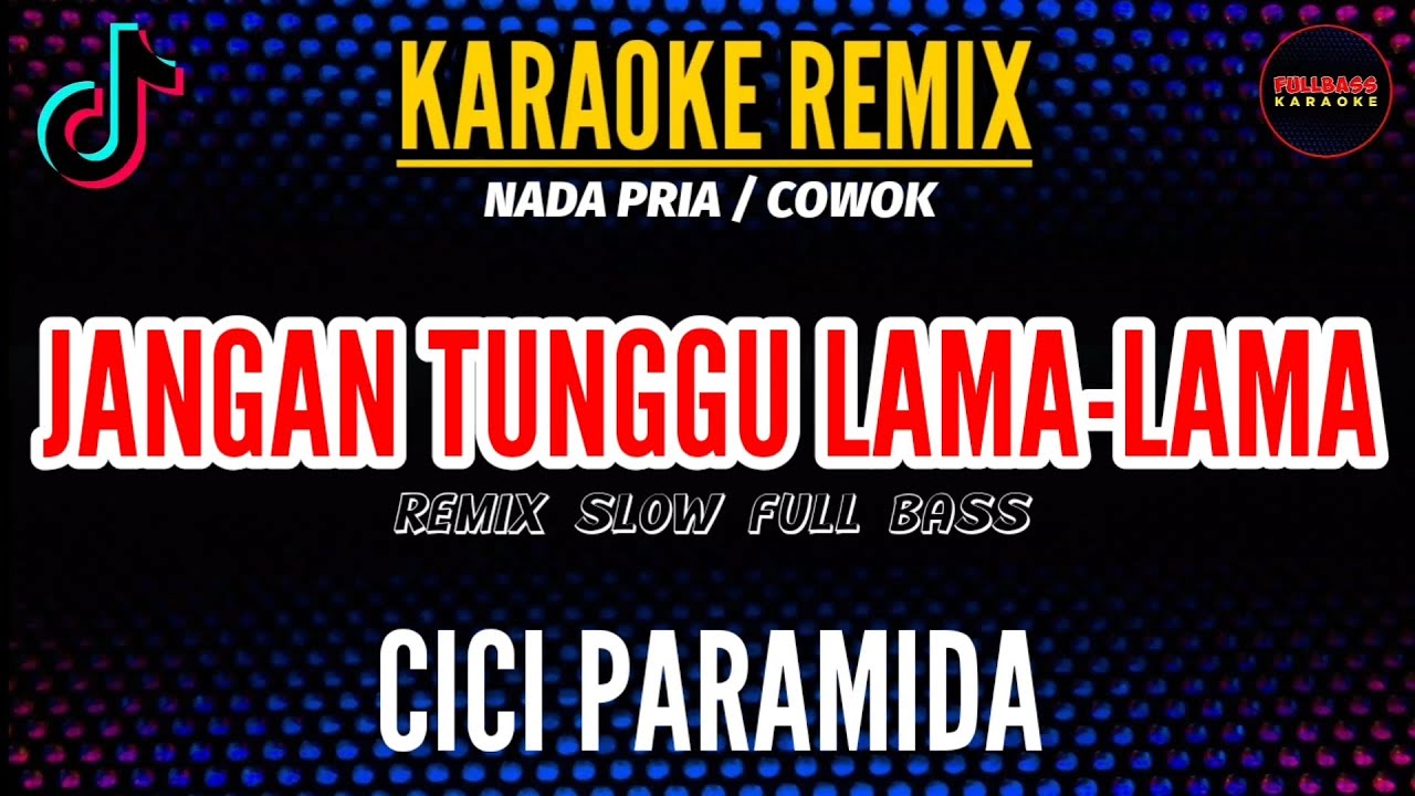 JANGAN TUNGGU LAMA LAMA - CICI PARAMIDA || KARAOKE || NADA PRIA (REMIX SLOW FULL BASS)