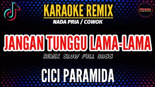 JANGAN TUNGGU LAMA LAMA - CICI PARAMIDA || KARAOKE || NADA PRIA (REMIX SLOW FULL BASS)
