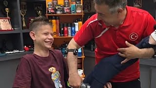 Young Football Star Haircut Transformation & Relaxing Head Massage ASMR