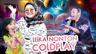 BUNDA & LEIKA NONTON KONSER COLDPLAY 😍 KEMEGAHAN WARNA WARNI LAMPU PENONTON