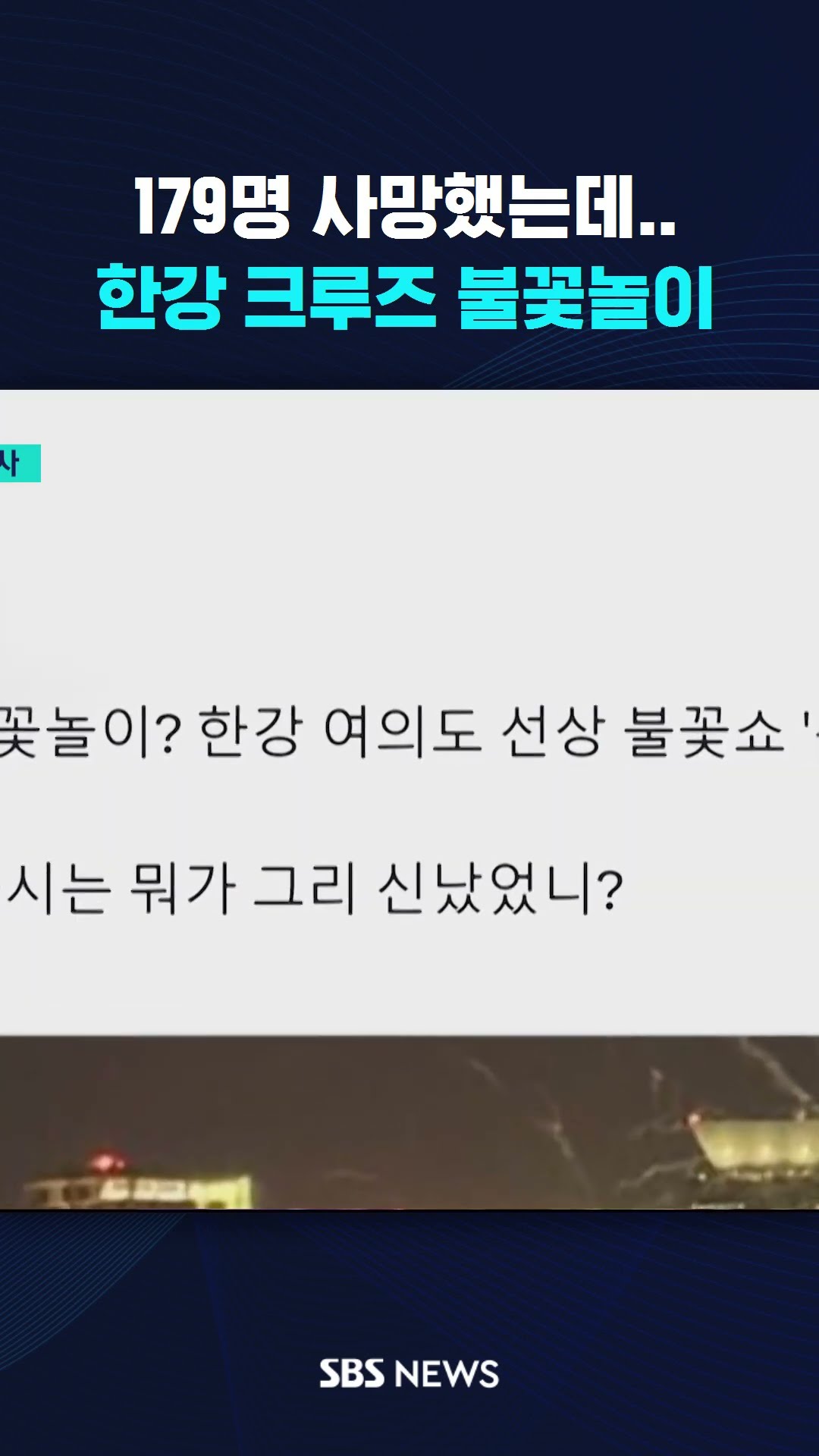 179명 사망했는데…한강 크루즈 불꽃놀이 #shorts
