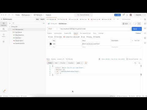 Polling System API | Coding Ninjas Backend Skill Test