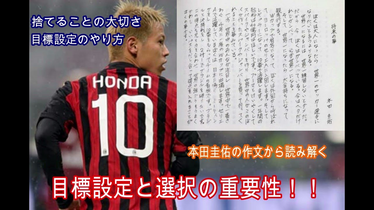本田圭祐から学ぶ 目標設定の重要性 Youtube
