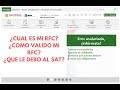 ►| ¿COMO VALIDAR MI RFC? ¿COMO SACAR MI RFC? ¿CUANTO LE DEBO AL SAT?  | 2020 SAT