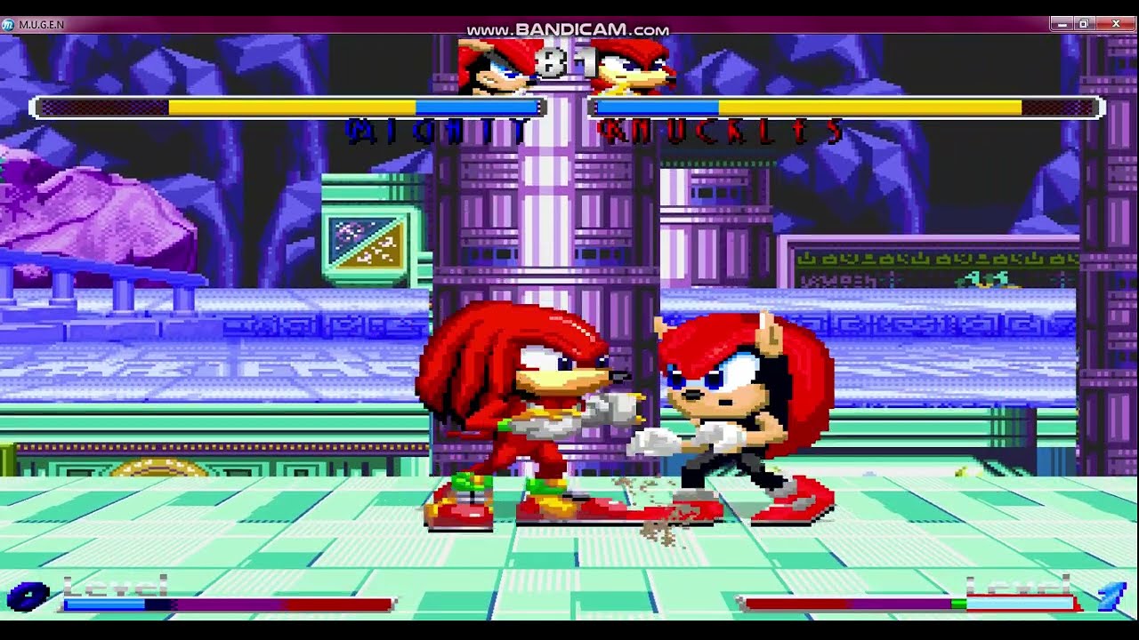 M.U.G.E.N SONIC FREEDOM FIGHTERS TOURNAMENT ROUND 1 LOSERS MATCH #4 MIGHTY VS KNUCKLES